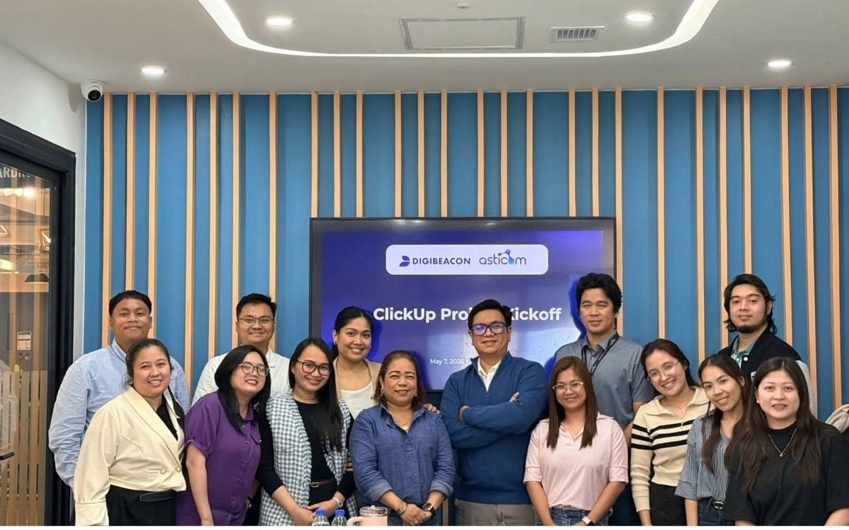 Digibeacon and Asticom teams at the ClickUp project kick-off