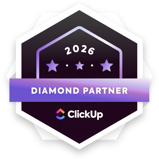 ClickUp Diamond Partner 2026 badge